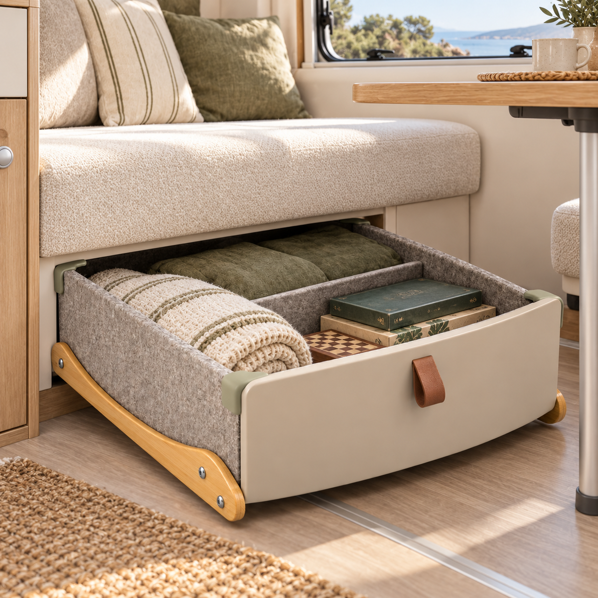 Tiroir Banquette Courbe – Rangement pour camping-car
