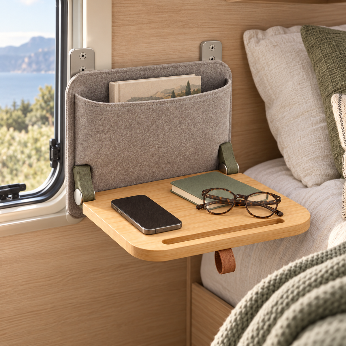 Tablette Chevet Escamotable – Rangement compact pour camping-car