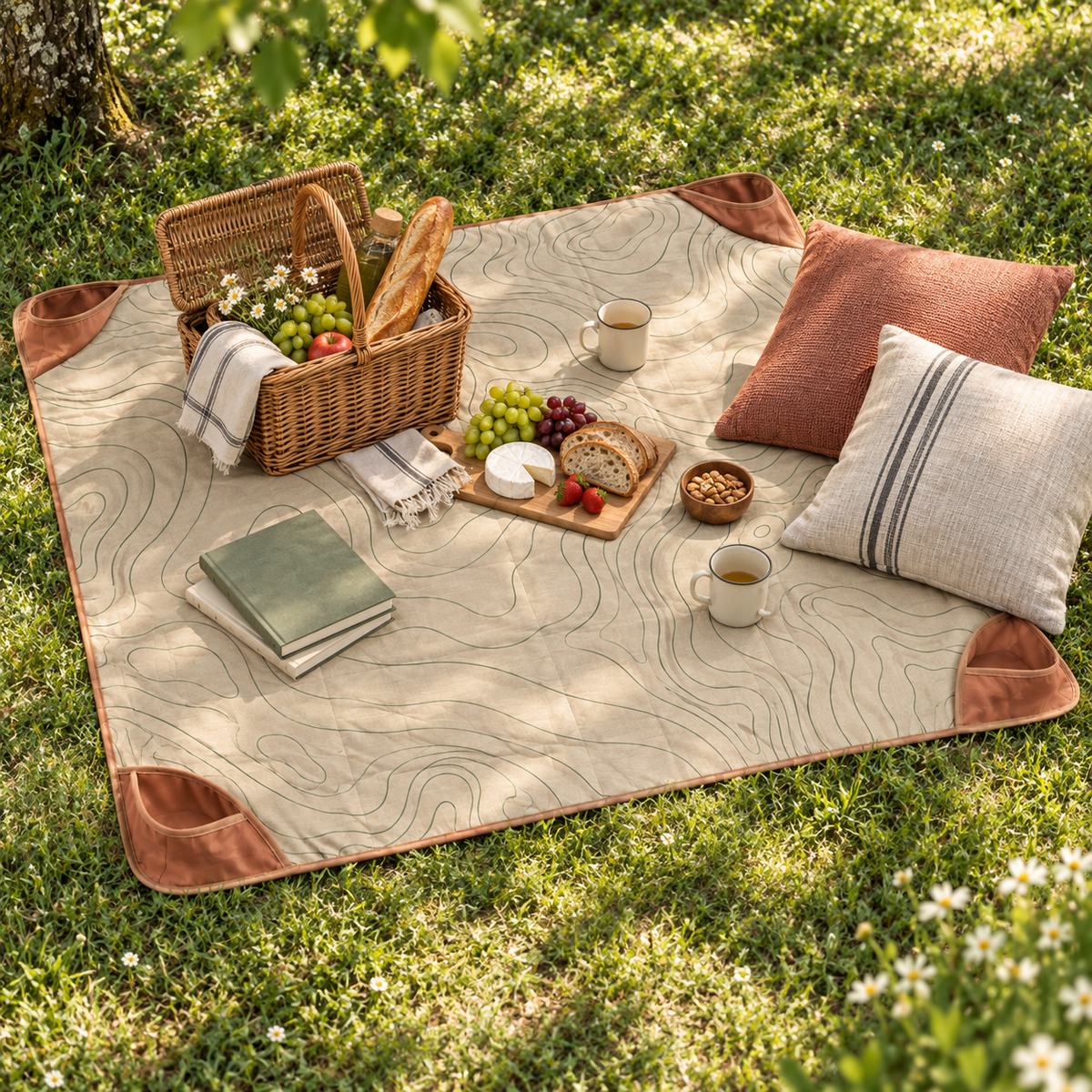 Tapis Pique-Nique Cartographie – Grand tapis de plein air