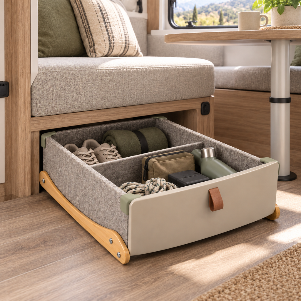 Tiroir Banquette Courbe – Rangement pour camping-car