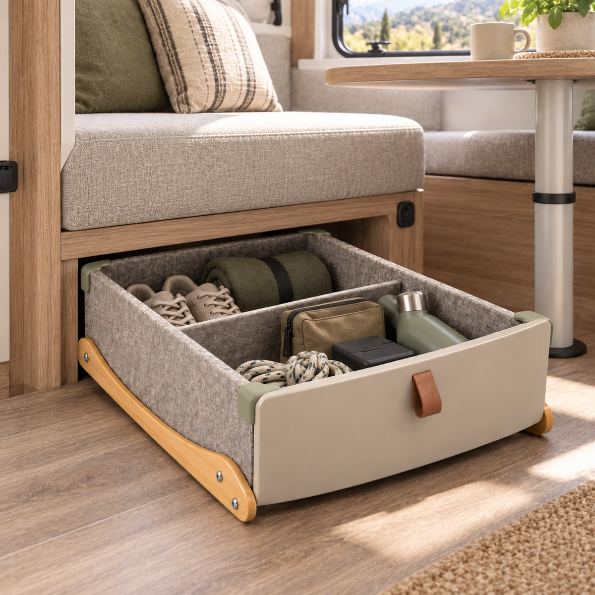 Tiroir Banquette Courbe – Rangement pour camping-car