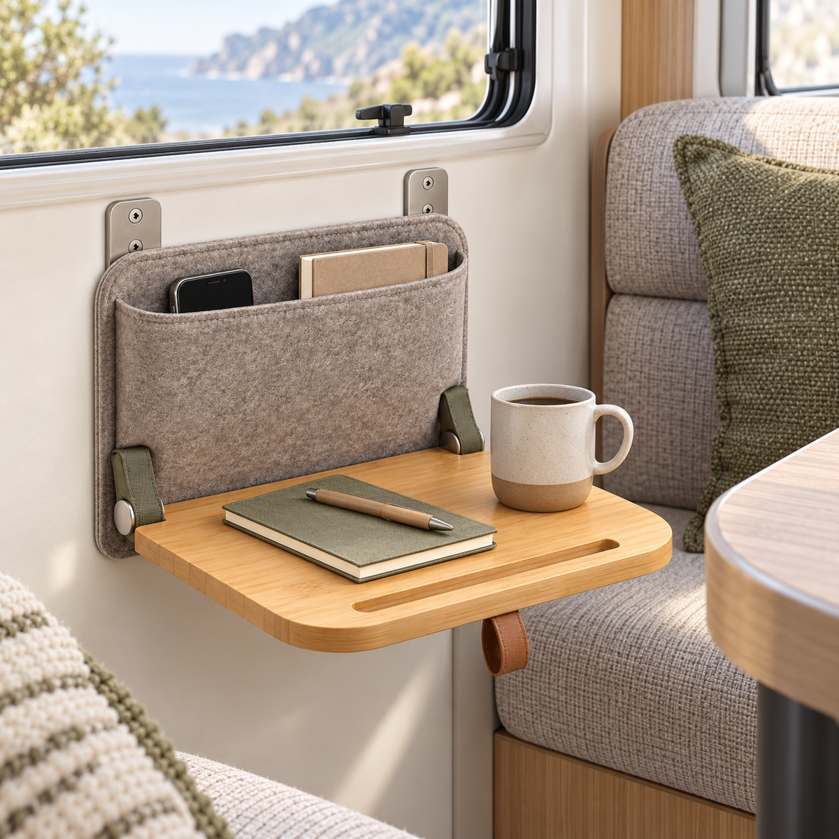 Tablette Chevet Escamotable – Rangement compact pour camping-car
