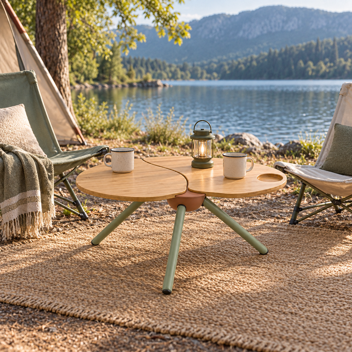 Table Galet Pliante – Table basse de plein air