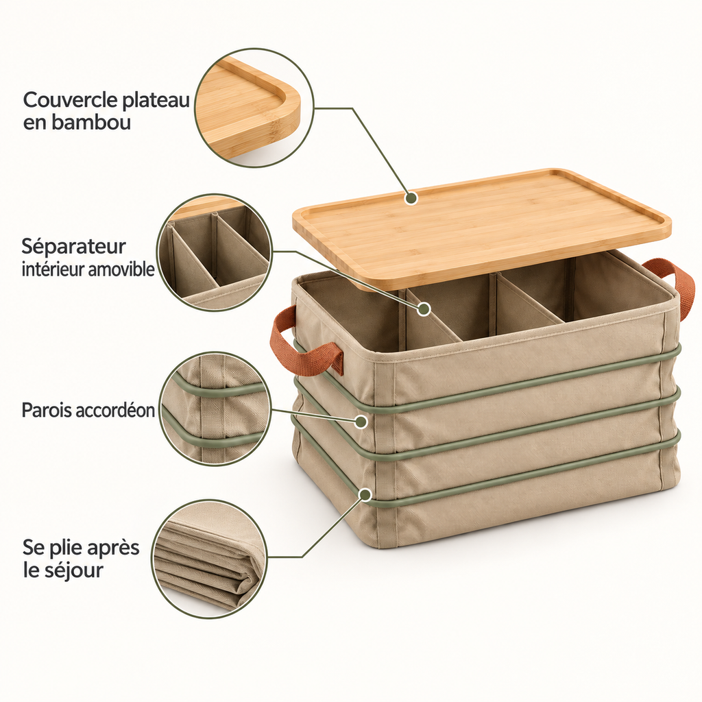 Coffre Pli Nomade – Rangement pliable de camping