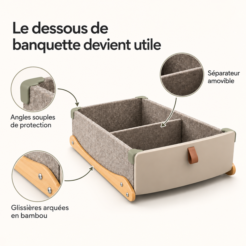Tiroir Banquette Courbe – Rangement pour camping-car