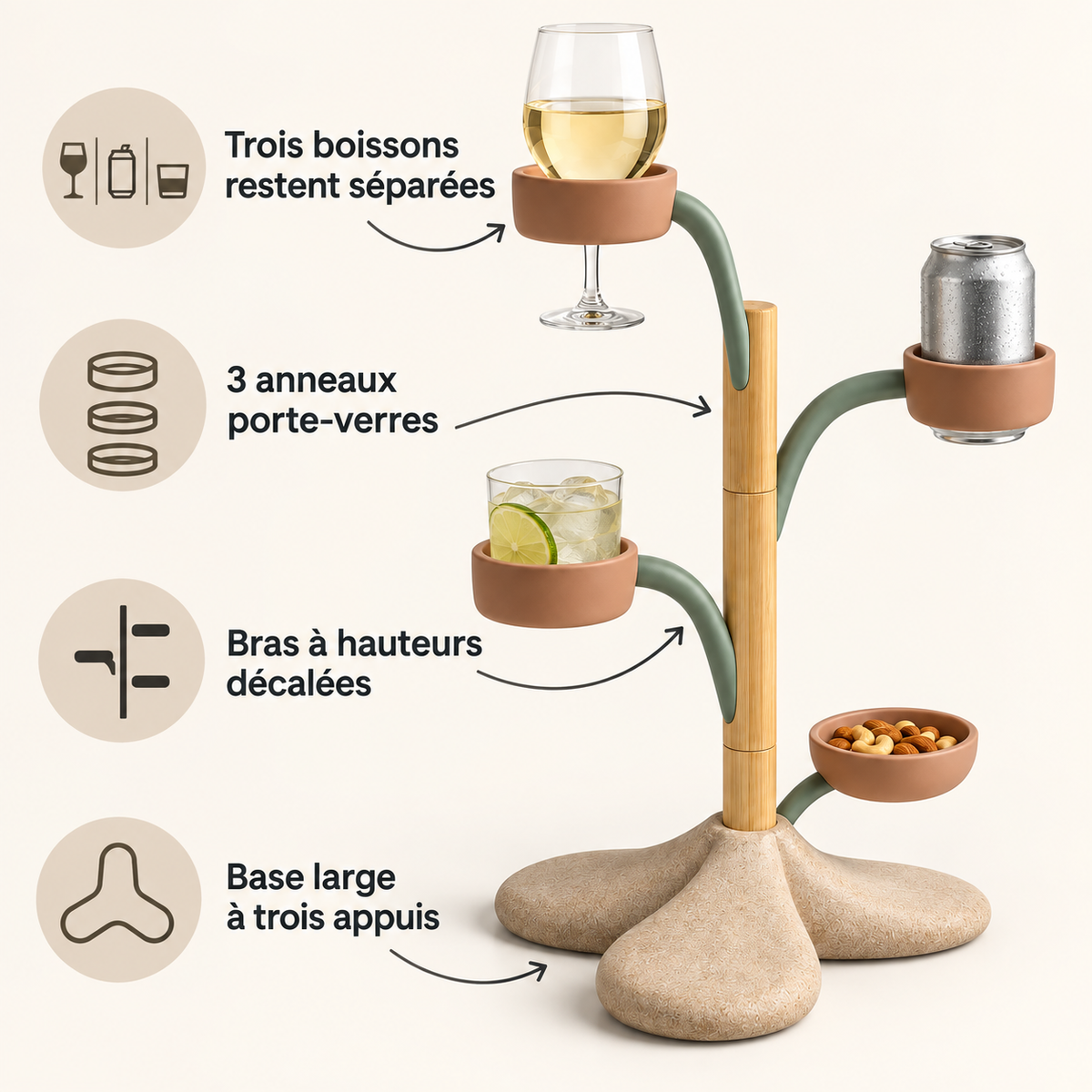 Porte-Verres Racine – Support extérieur pour boissons