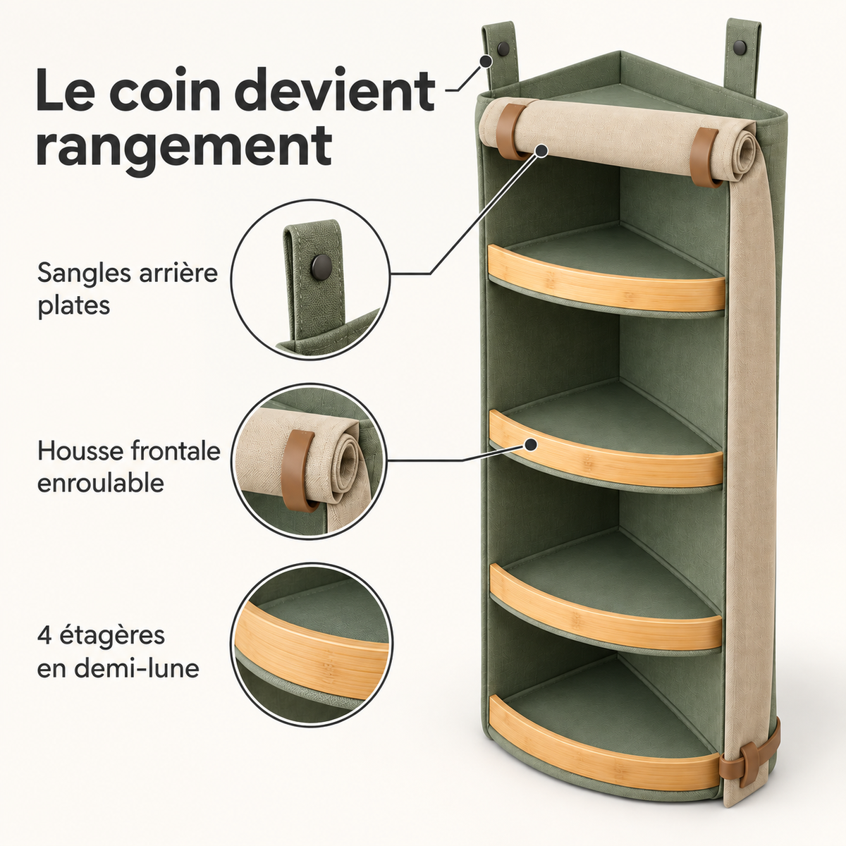 Colonne Angle Souple – Organiseur vertical pour camping-car