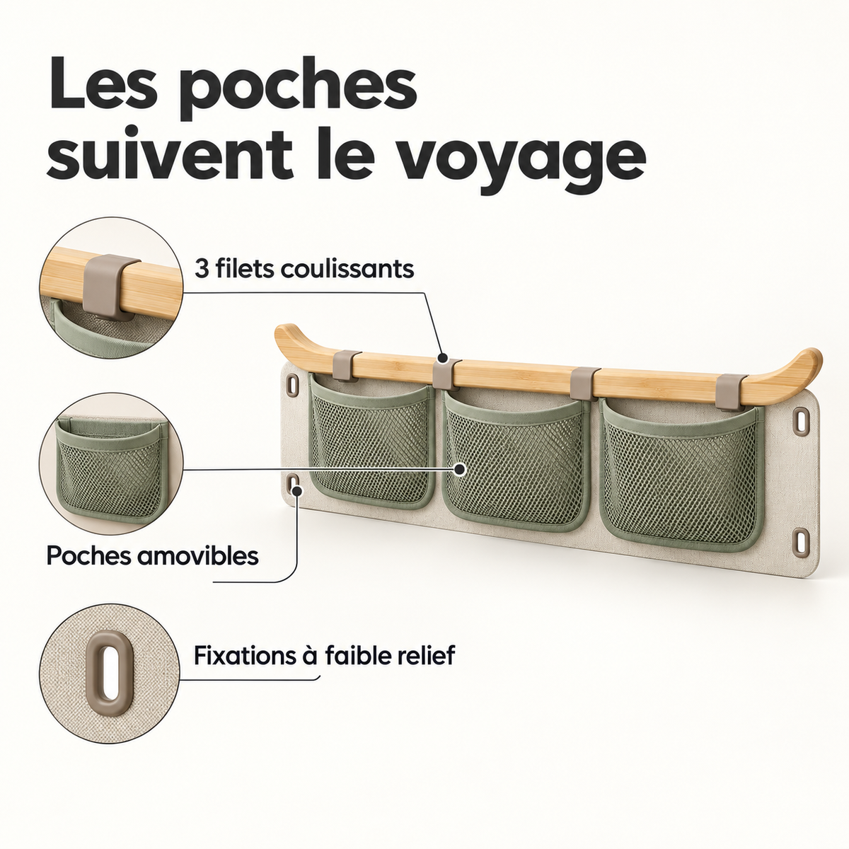 Filet Fenêtre Rail – Rangement mural pour camping-car