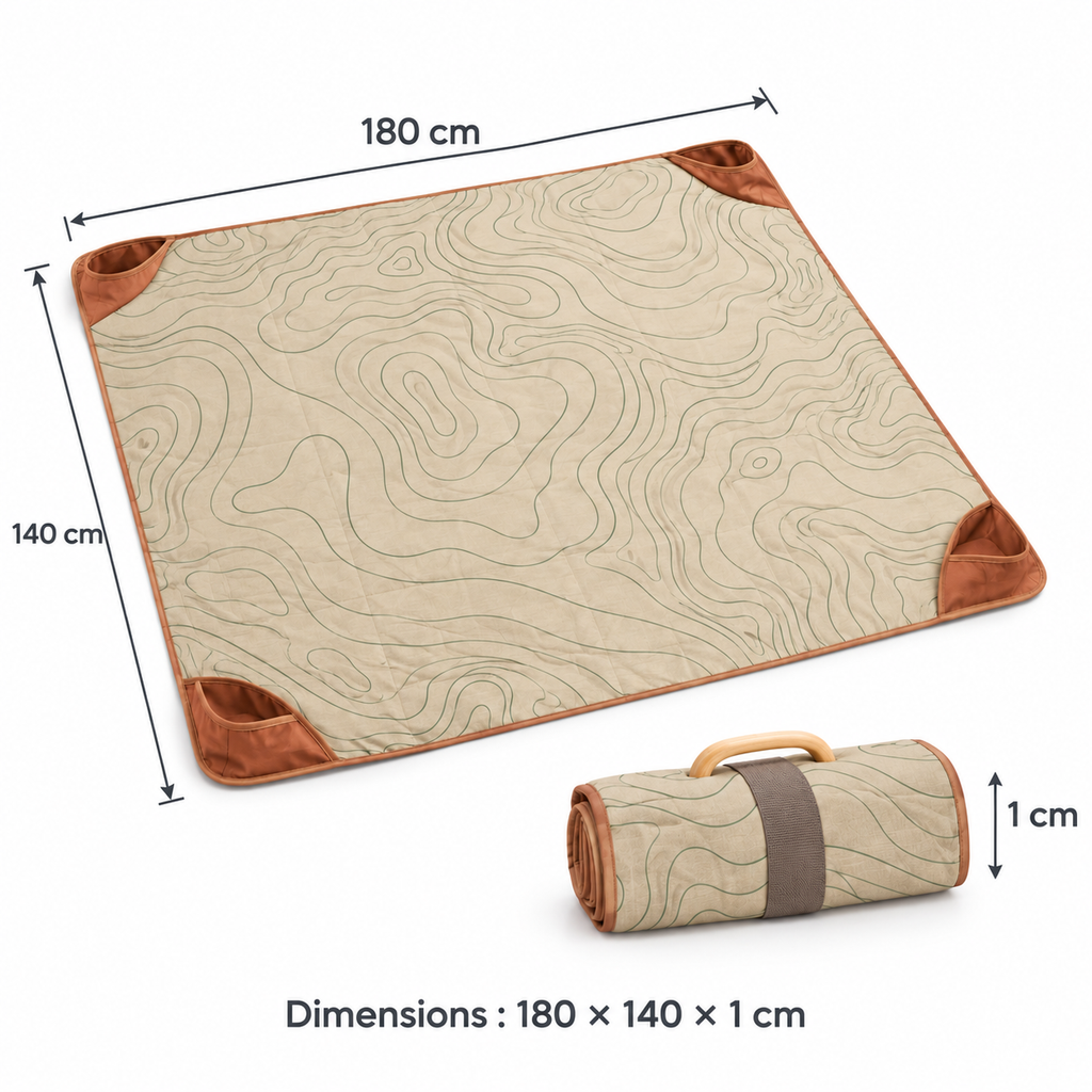 Tapis Pique-Nique Cartographie – Grand tapis de plein air