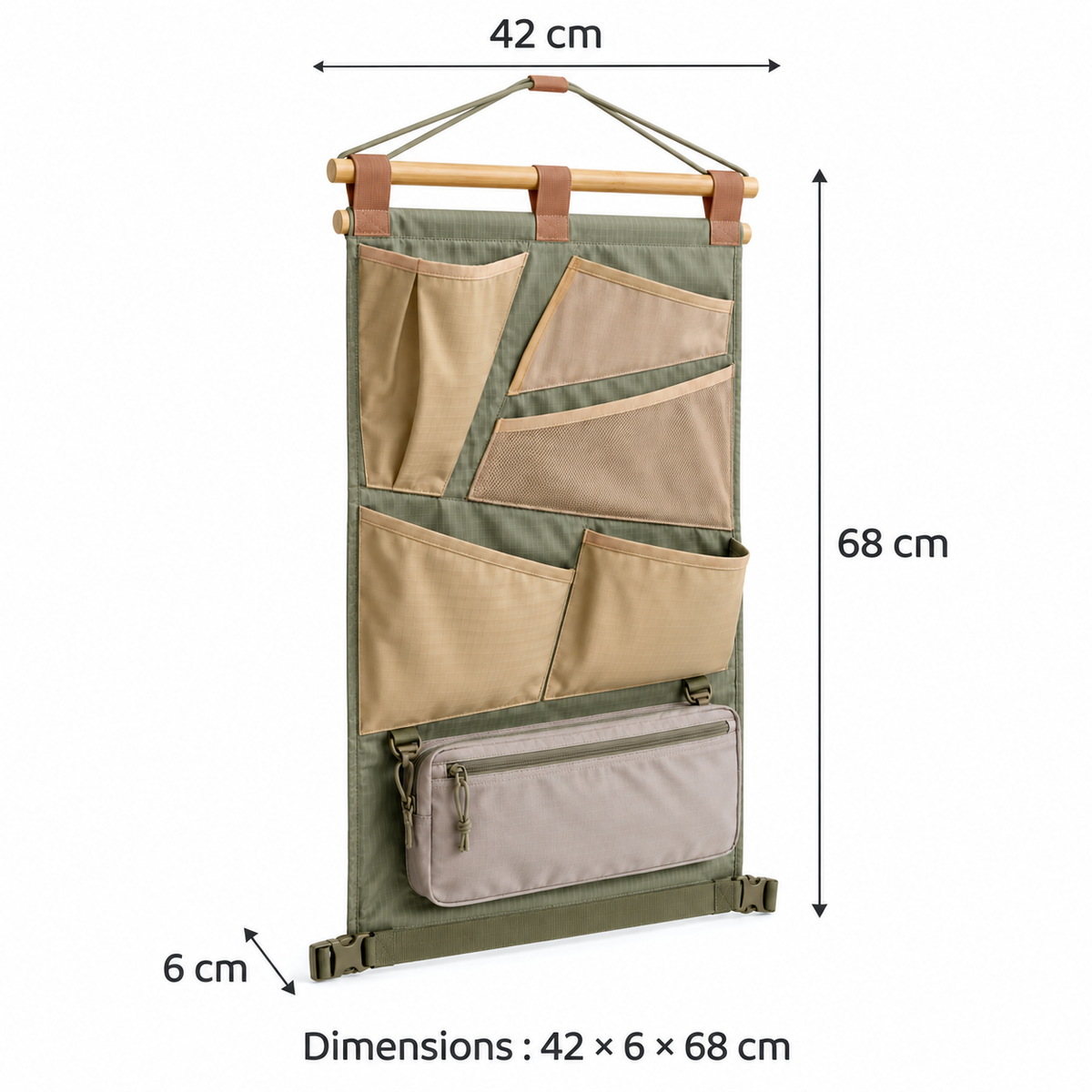 Panneau Suspendu Aurore – Organiseur vertical de camping